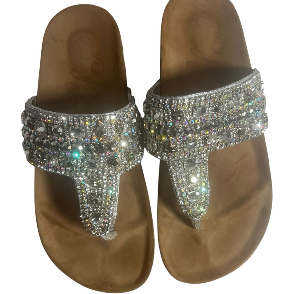 Naughty Monkey Silver Embellished Sandals size 7 super comfortable and stylish